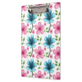Pink & Blue Floral Seamless Pattern Klemmbrett (Links)