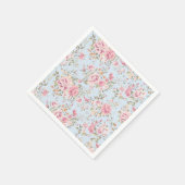 Pink & Blue Floral Shabby Chic Napkins Serviette (Ecke)