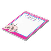 Pink & Blue Floral Stilvolle Feminine Girly Name Notizblock (Rotiert)