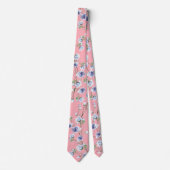 Pink Blue Floral wedding Neck Tie Krawatte (Vorderseite)