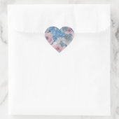 Pink Blue Flowers Sparkle Herz-Aufkleber (Tasche)