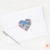 Pink Blue Flowers Sparkle Herz-Aufkleber (Umschlag)