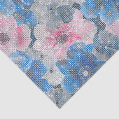 Pink Blue Flowers Sparkle Seidenpapier (Ausschnitt)