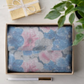 Pink Blue Flowers Sparkle Seidenpapier (Geschenk)