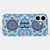 PINK BLUE FRAKTAL CIRCLES MONOGRAMM Case-Mate iPhone HÜLLE (Rückseite (Horizontal))