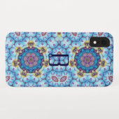 PINK BLUE FRAKTAL CIRCLES MONOGRAMM Case-Mate iPhone HÜLLE (Rückseite (Horizontal))