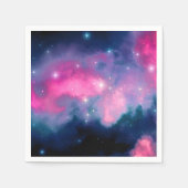 Pink & Blue Galaxy & Stars Abstrakt Serviette (Vorderseite)