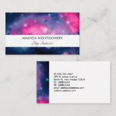 Pink & Blue Galaxy & Stars Abstrakt Visitenkarte (Vorne/Hinten)