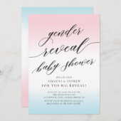 Pink & Blue Gender Reveal Baby Shower Einladung (Vorne/Hinten)