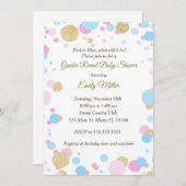 Pink Blue Gender Reveal Baby Shower Einladung (Vorne/Hinten)