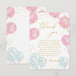 Pink Blue Gender Reveve Vielen Dank Note Card Dankeskarte