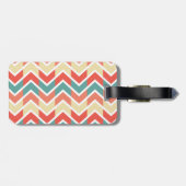 Pink Blue Geometric Design Abstrakt Zigzag Muster Gepäckanhänger (Rückseite horizontal)