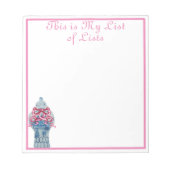 Pink Blue Ginger Jar Jars Notepad Notizblock (Vorderseite)