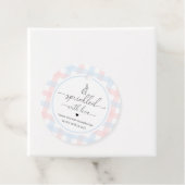 Pink Blue Gingham Bunny Rabbit gesprinklt mit Lieb Geschenkanhänger (Beispiel)