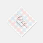 Pink Blue Gingham Oh Baby Paper Napkin Serviette (Ecke)
