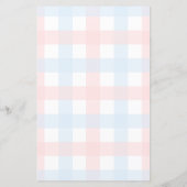 Pink Blue Gingham Twins Baby Predictions Game (Rückseite)