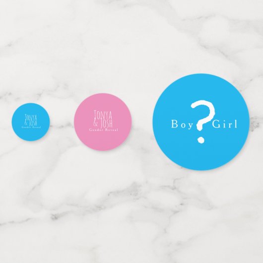Pink Blue Girl oder Boy Gender Reveal Konfetti (Vorderseiten)