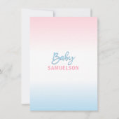 Pink Blue Girl oder Boy Neutral Elephant Baby Dusc Einladung (Rückseite)