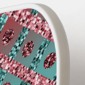 Pink Blue Glam Glitzer Girly Pickleball Schläger (Linke Seite)