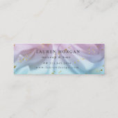 Pink Blue Glitzern Satin Material Business Card Mini Visitenkarte (Rückseite)