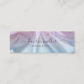 Pink Blue Glitzern Satin Material Business Card Mini Visitenkarte (Vorderseite)
