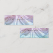 Pink Blue Glitzern Satin Material Business Card Mini Visitenkarte (Vorne/Hinten)