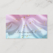 Pink Blue Glitzern Satin Material Business Card Visitenkarte (Vorderseite)