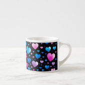 Pink & Blue Glowing Hearts Espressotasse (Rechts)