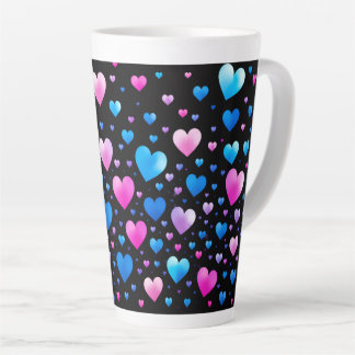Pink & Blue Glowing Hearts Milchtasse