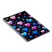 Pink & Blue Glowing Hearts Notizblock (Rechte Seite)