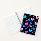Pink & Blue Glowing Hearts Notizblock (Innenseite)