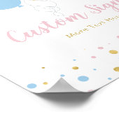 Pink, Blue & Gold Baby Dusche Individuelles Party Poster (Ecke)