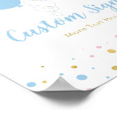 Pink, Blue & Gold Baby Dusche Individuelles Party  Poster (Ecke)
