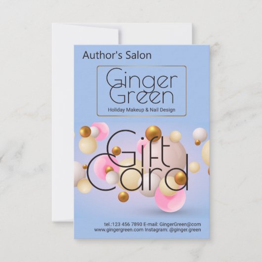 Pink Blue Gold Balloons (Vorderseite)