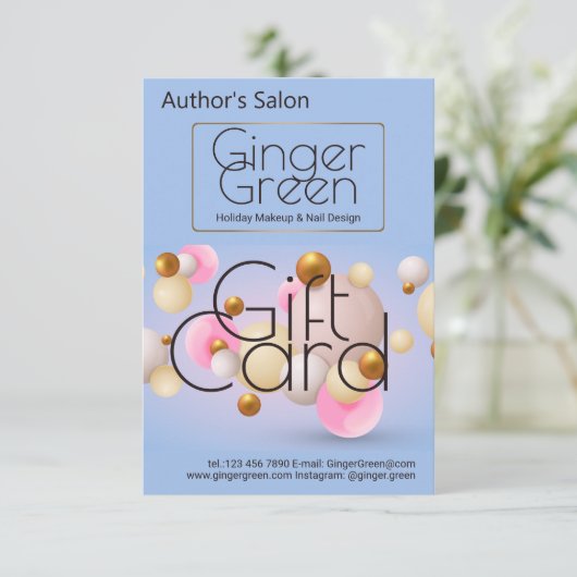 Pink Blue Gold Balloons (Stehend Vorderseite)