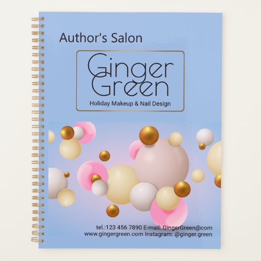 Pink Blue Gold Balloons Planer (Vorderseite)