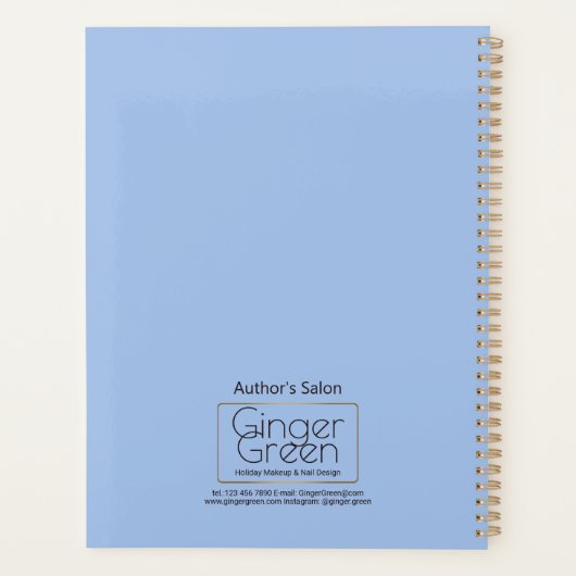 Pink Blue Gold Balloons Planer (Rückseite)