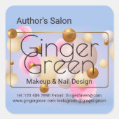 Pink Blue Gold Balloons Quadratischer Aufkleber (Vorderseite)