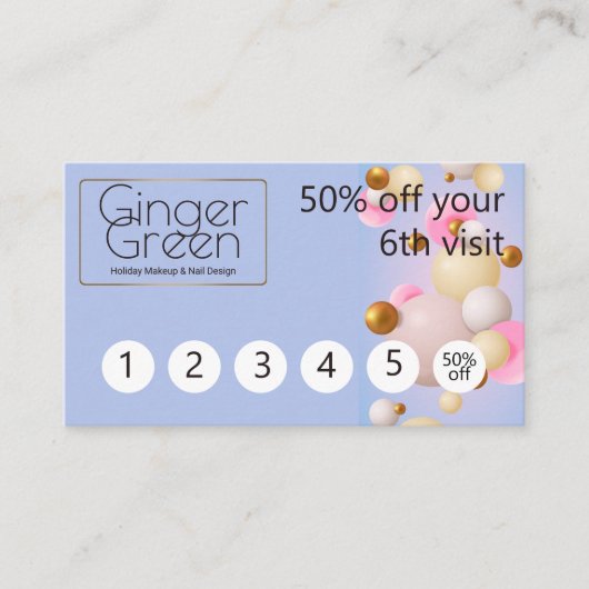 Pink Blue Gold Balloons Treuekarte (Vorderseite)