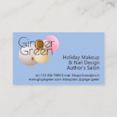 Pink Blue Gold Balloons Visitenkarte (Rückseite)