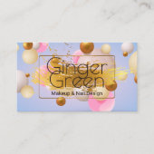 Pink Blue Gold Balloons Visitenkarte (Vorderseite)