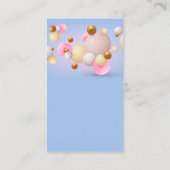 Pink Blue Gold Balloons Visitenkarte (Rückseite)