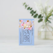 Pink Blue Gold Balloons Visitenkarte (Stehend Vorderseite)