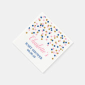 Pink Blue Gold Dots Baby Dusche Napkins Serviette (Ecke)