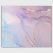 Pink & Blue Gold Glitter Marble Geschenkpapier (Flach)