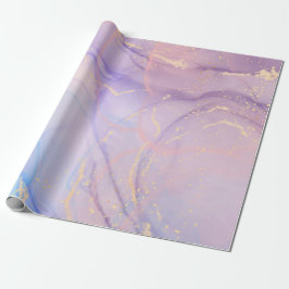 Pink & Blue Gold Glitter Marble Geschenkpapier
