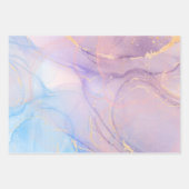 Pink & Blue Gold Glitter Marble Geschenkpapier Set (Vorderseite 3)