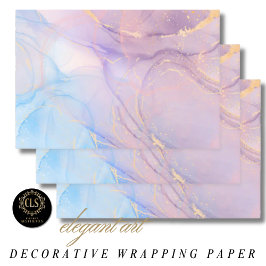 Pink & Blue Gold Glitter Marble Geschenkpapier Set