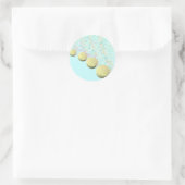 Pink Blue Gold Seashell Beach Wedding Runder Aufkleber (Tasche)