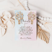 Pink Blue Gold Teddy Bear Gender Reveal Dankeskarte